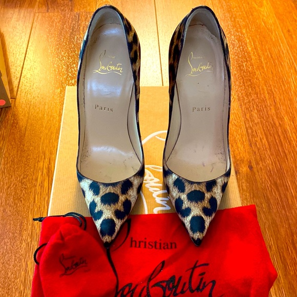 Christian Louboutin So Kate 120 in Satin Leopard size 37 - Picture 1 of 6